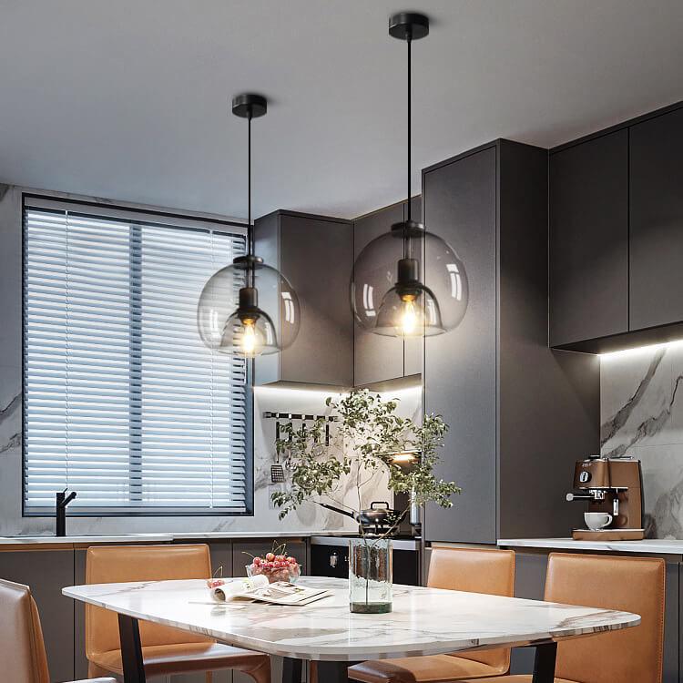 Smoke Glass Pendant Lamp - Hand-Blown Glass Design