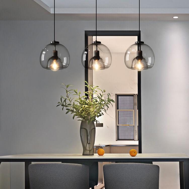 Smoke Glass Pendant Lamp - Hand-Blown Glass Design
