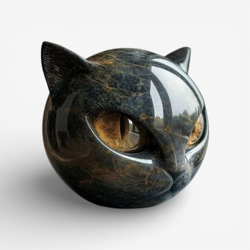 Miniature Resin Cat Decor Sculpture