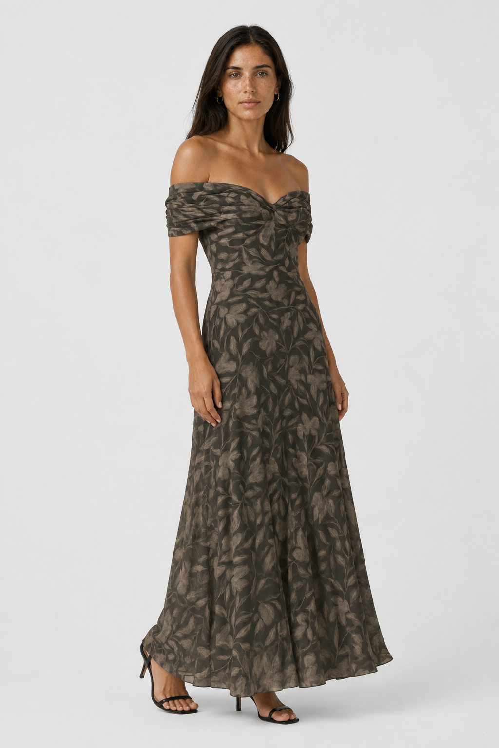 Off-the-Shoulder Floral Maxi Dress for Formal Events