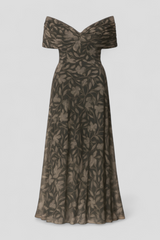Off-the-Shoulder Floral Maxi Dress for Formal Events