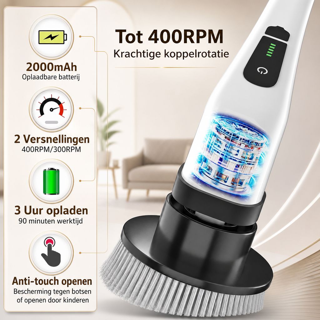 ScrubPro Electric Spin Scrubber - Cordless Cleaning Brush