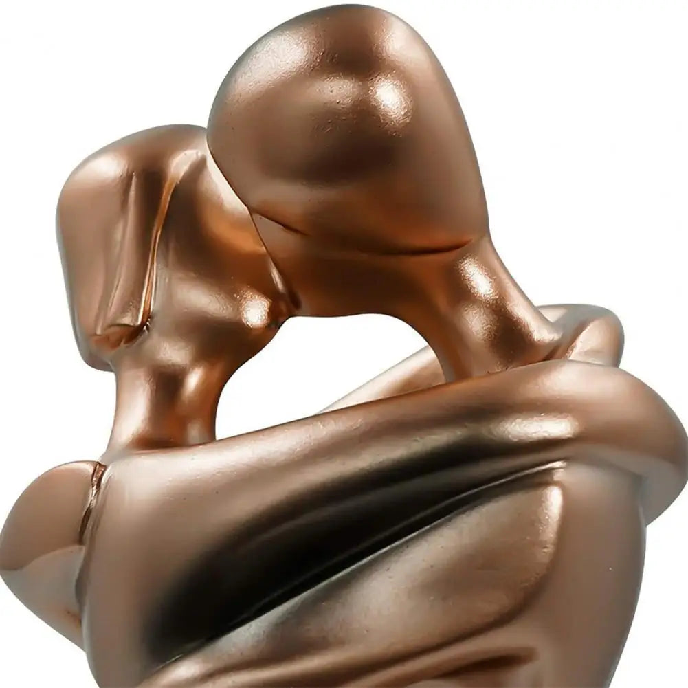 Embracing Couple Sculpture - Bronze-Look Resin Home Decor Statue