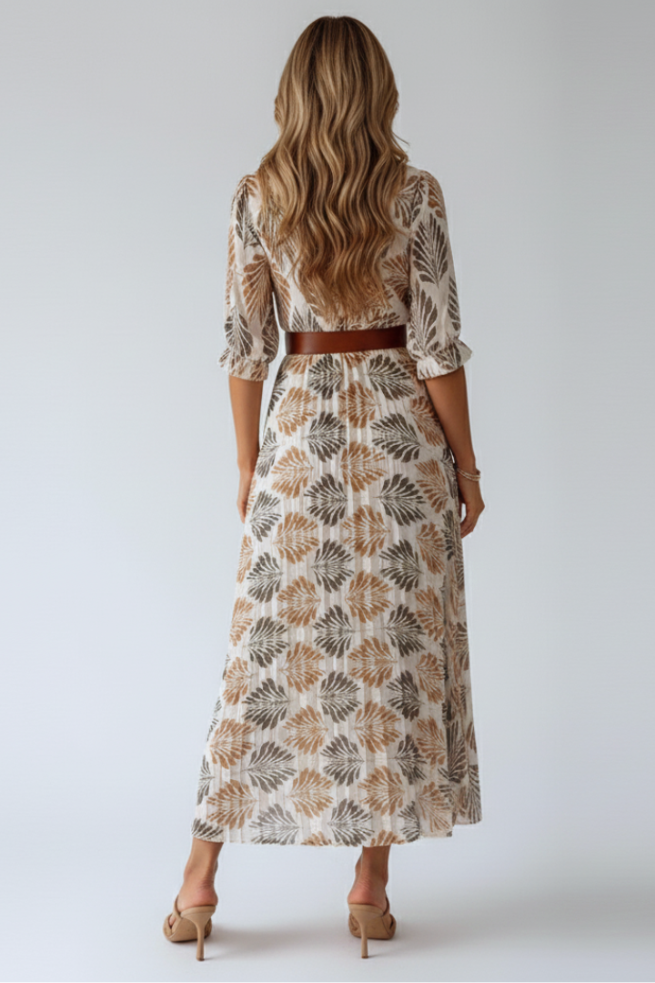 Women's Maxi Dress with Pattern and Elbow Sleeves in Floral - View 5.0 | Roselva