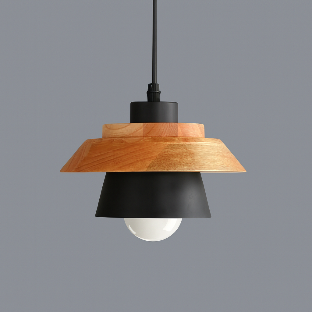 Odelle - Nordic Wood and Metal Pendant Light