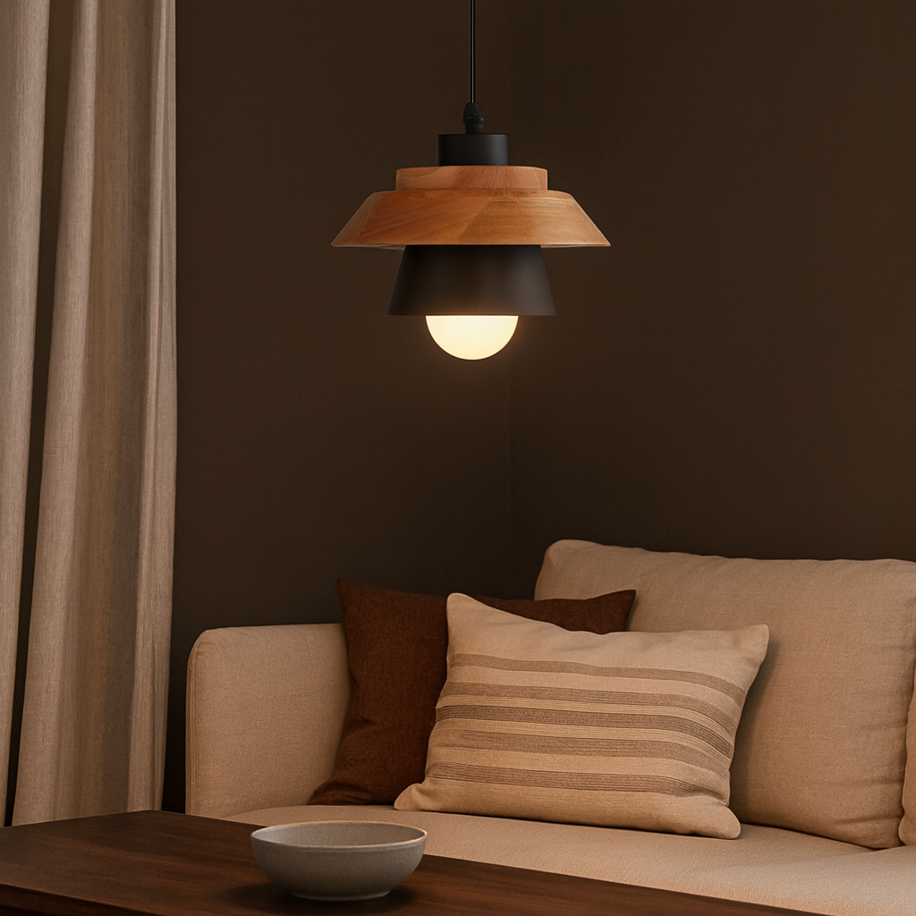 Odelle - Nordic Wood and Metal Pendant Light