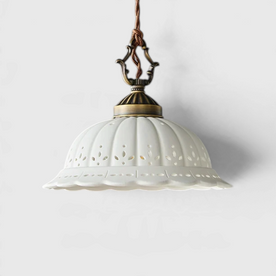 Perforated Ceramic Scalloped Pendant Lamp