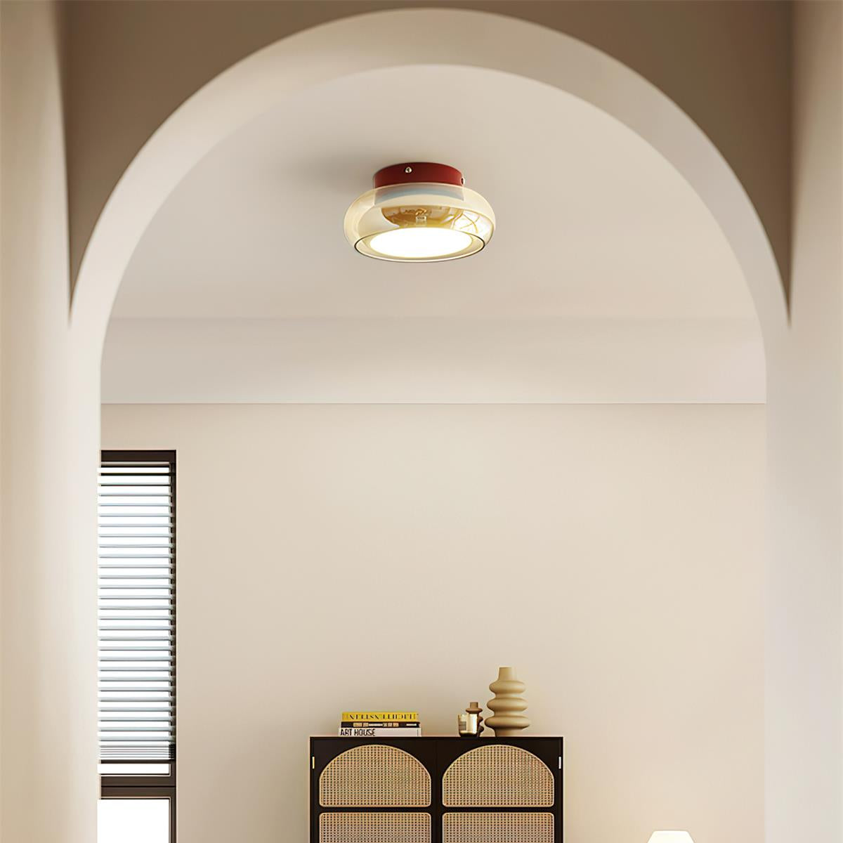 Retro Glass Flush Mount LED Ceiling Light - 3 Color Temps