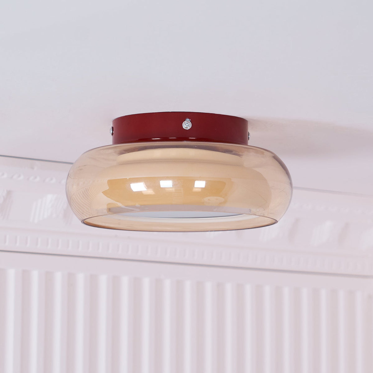 Retro Glass Flush Mount LED Ceiling Light - 3 Color Temps