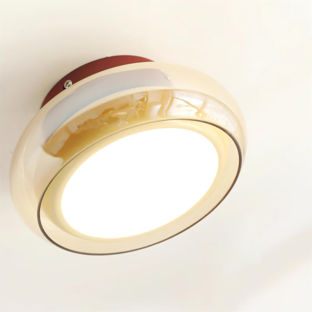 Retro Glass Flush Mount LED Ceiling Light - 3 Color Temps