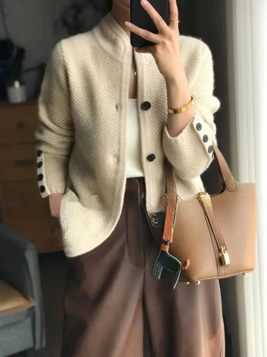 Women's Soft Cashmere-Style Button Cardigan