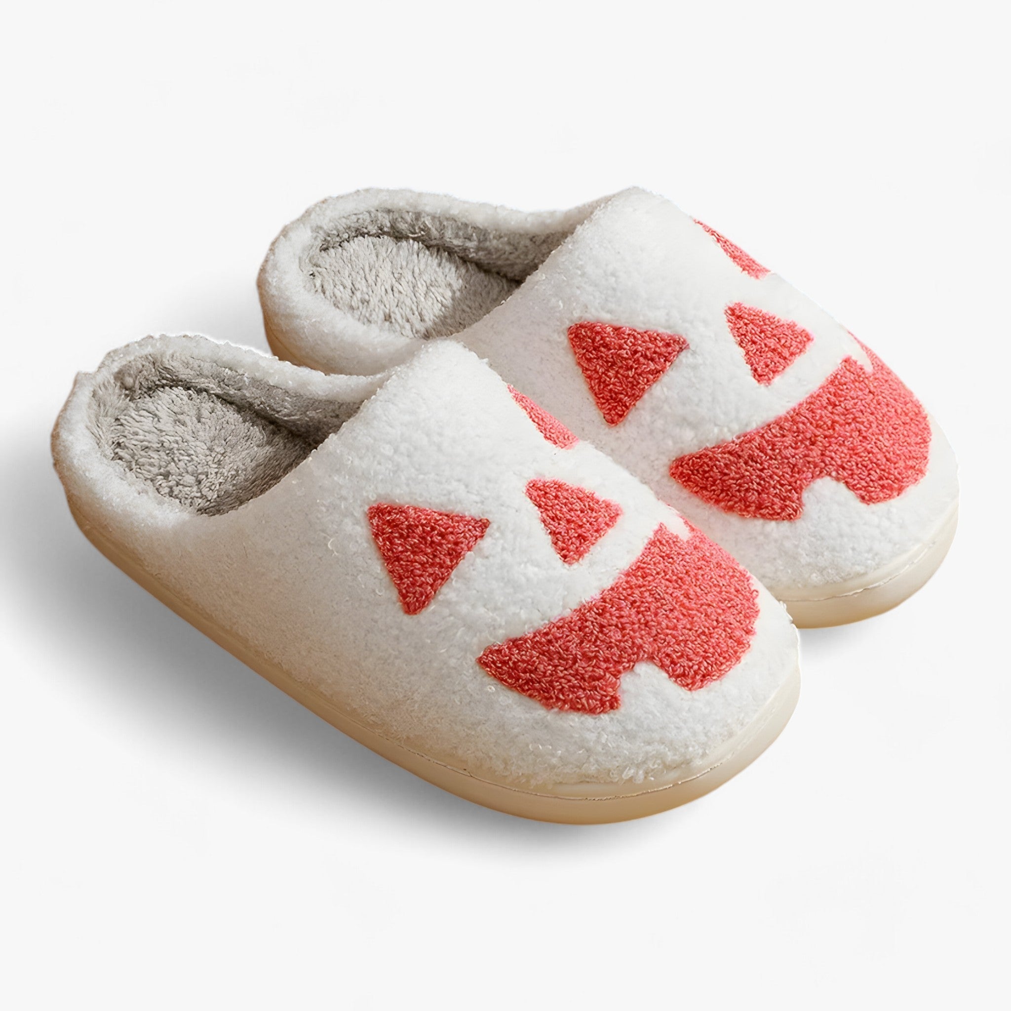 other : Halloween Pantoffels in de Vorm van een Pompoen voor Vrouwen - Warme en Leuke Binnenschoenen - Oranje in WIT van Pantino