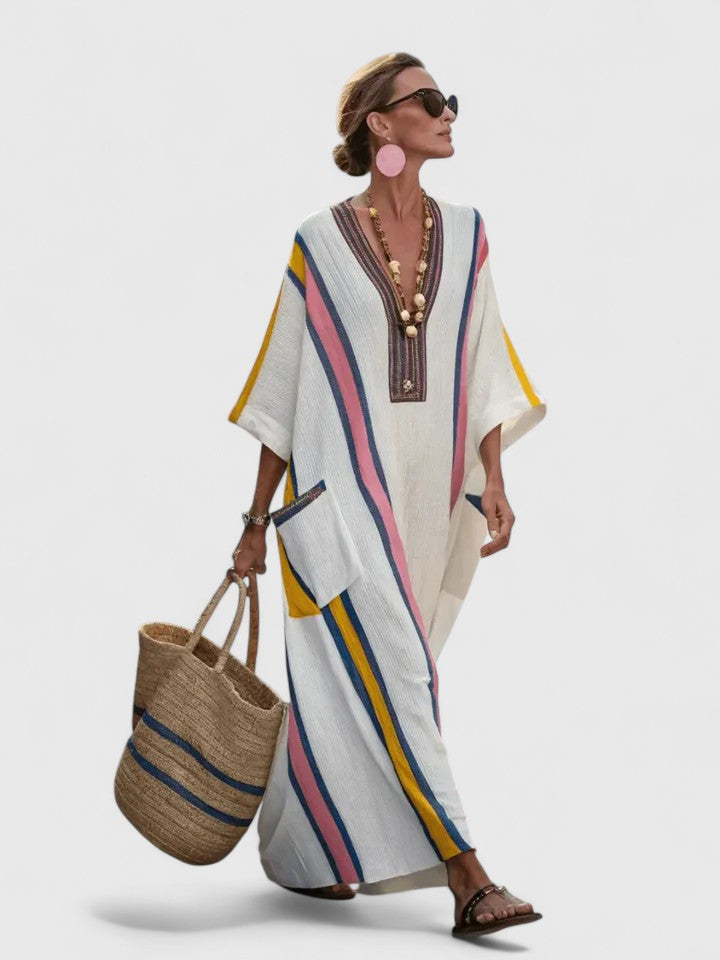 Women's V-Neck Maxi Dress – Elegant Occasion Wear