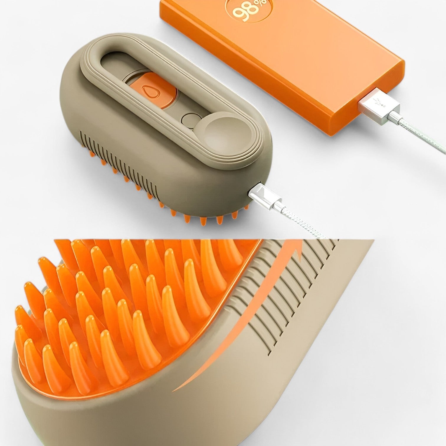 Euna | Elektrisk Damp- og Massagebørste til Husdyr - Hvid - other - {{ product_tags }
