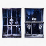 Bloodthirsty Blackout - Halloween Silhouette Window Curtains - Spooky Horror Decor