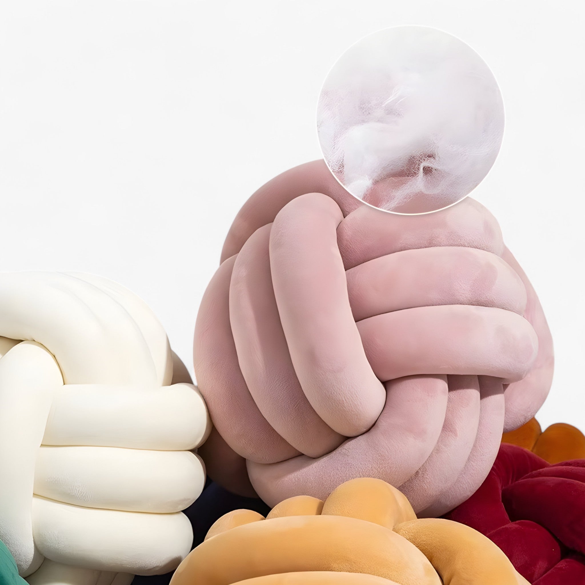 Ellie | Rund Knap Pudebetræk - Kram og Dekorativ - Lyserød - house & garden - {{ product_tags }