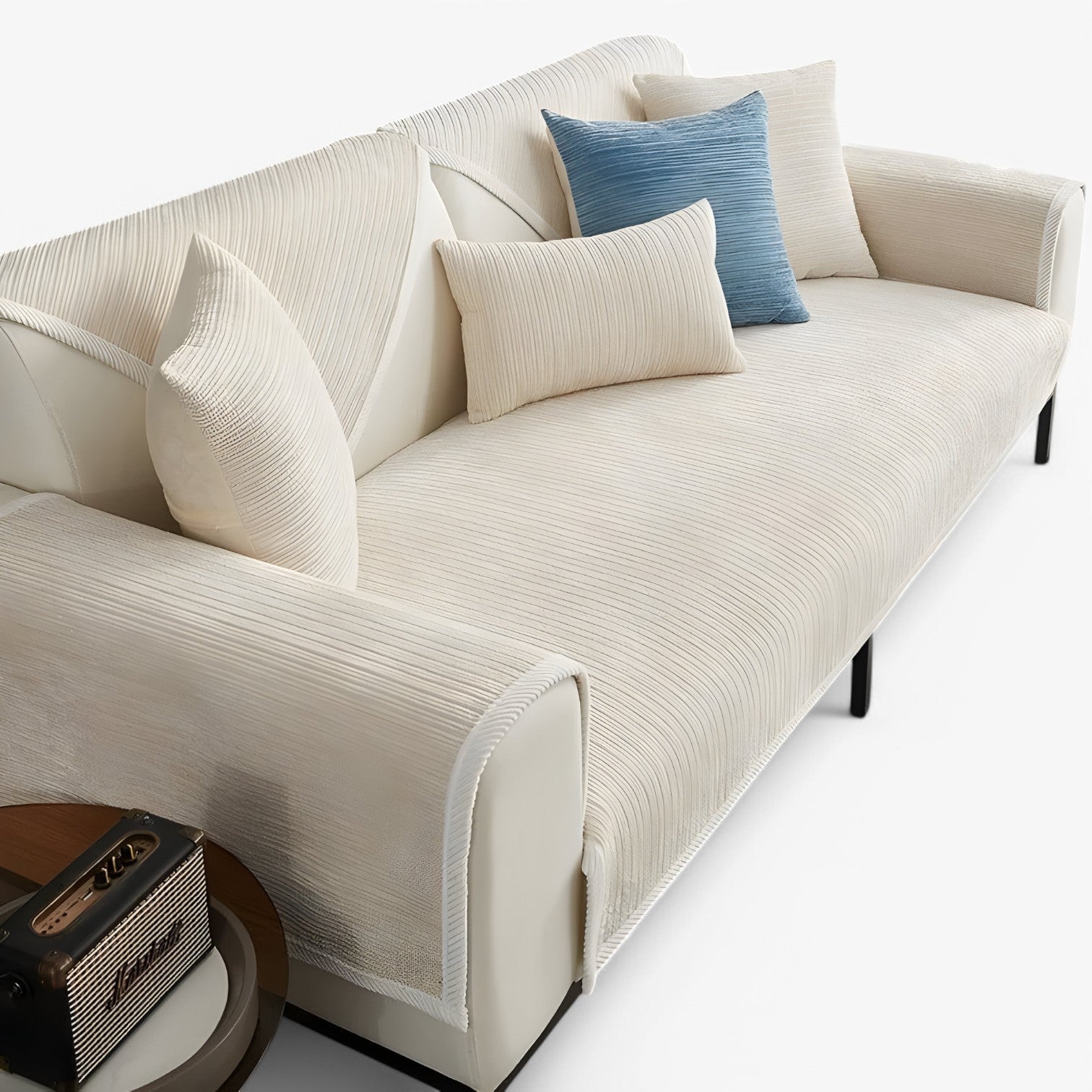 Cade | Stribet Chenille Sofabetræk - Beskytter & Udsmykker Din Sofa - - house & garden - {{ product_tags }