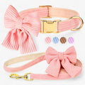 Sweet Pink Collar and Leash Set for Small and Medium Dogs