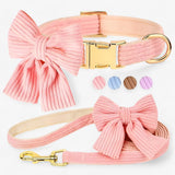 Sweet Pink Collar and Leash Set for Small and Medium Dogs
