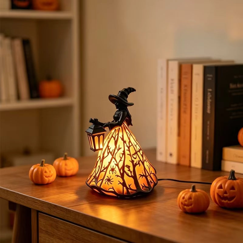 Gothic Vintage Witch Lantern - Flameless LED Design 30cm