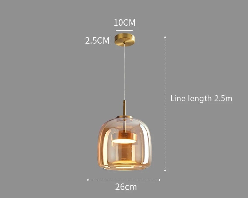 Luxury Glass & Metal Pendant Lamp - Elegant Hanging Light