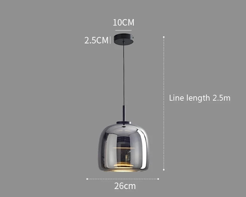 Luxury Glass & Metal Pendant Lamp - Elegant Hanging Light