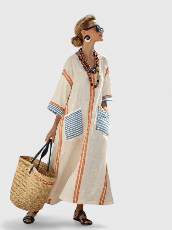 Women's V-Neck Maxi Dress – Elegant Occasion Wear