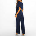 Women's Elegant Belted Jumpsuit - Wide Leg One-Piece