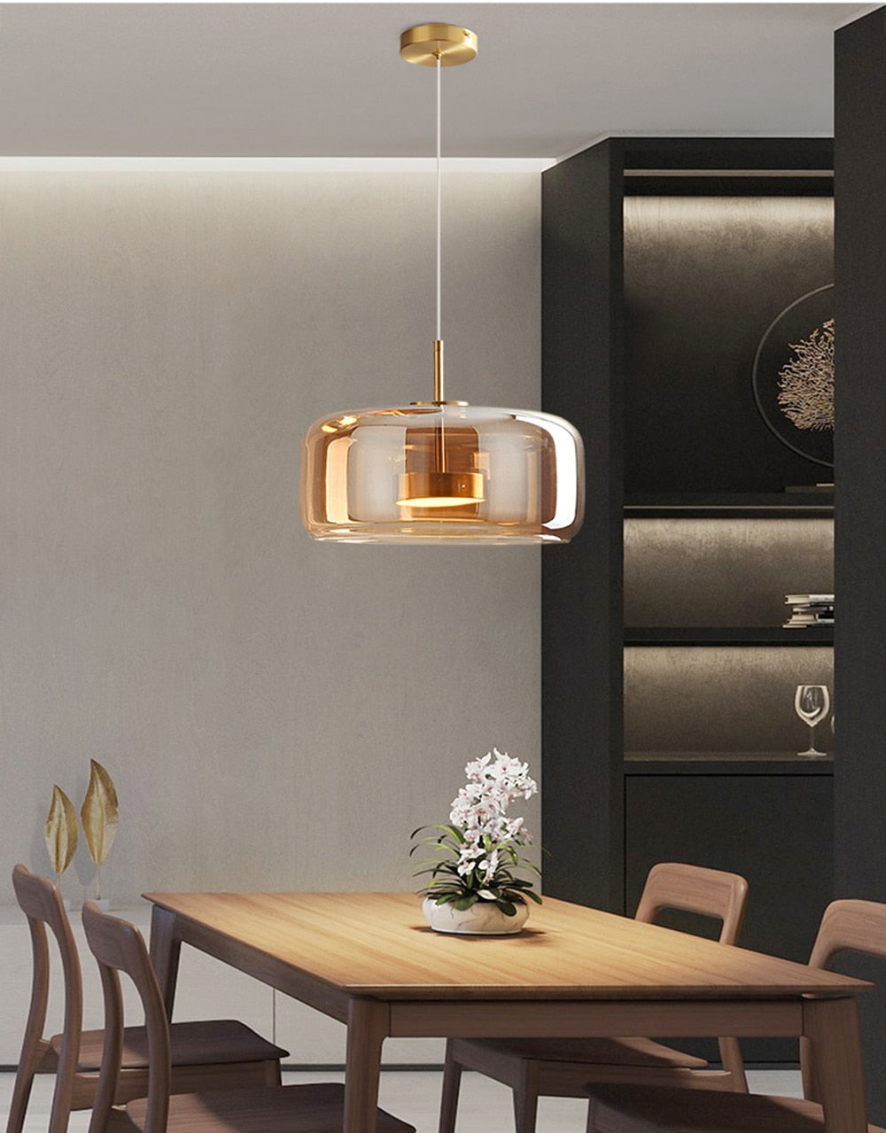 Luxury Glass & Metal Pendant Lamp - Elegant Hanging Light