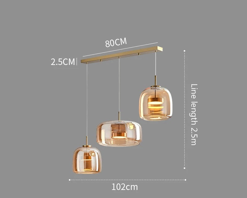 Luxury Glass & Metal Pendant Lamp - Elegant Hanging Light