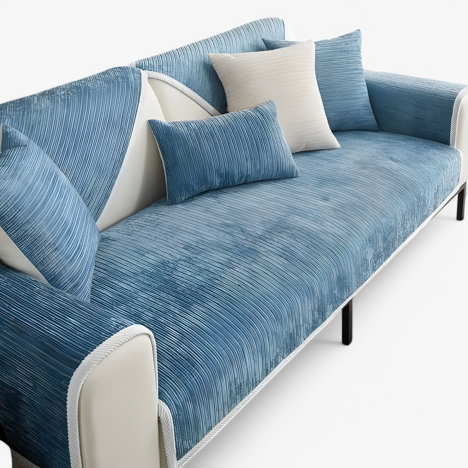 Cade | Stribet Chenille Sofabetræk - Beskytter & Udsmykker Din Sofa - - house & garden - {{ product_tags }