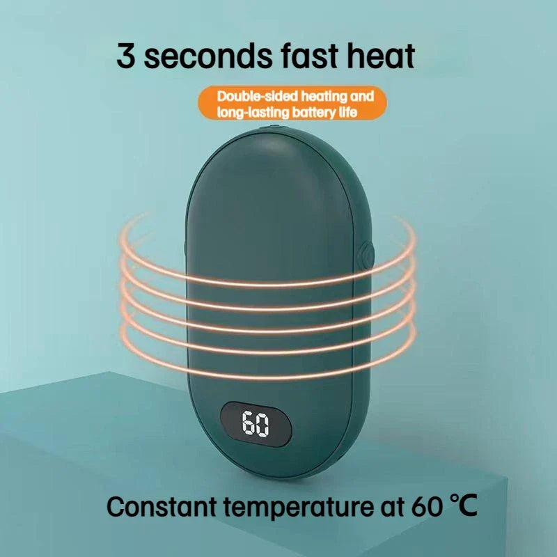 2-in-1 Rechargeable Hand Warmer & Power Bank - USB Pocket Heater