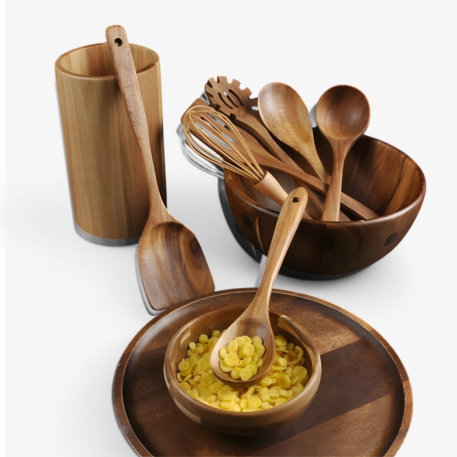 Olivia | 7 - delt træ kogesæt - naturligt, bæredygtigt og non - stick - - house & garden - {{ product_tags }