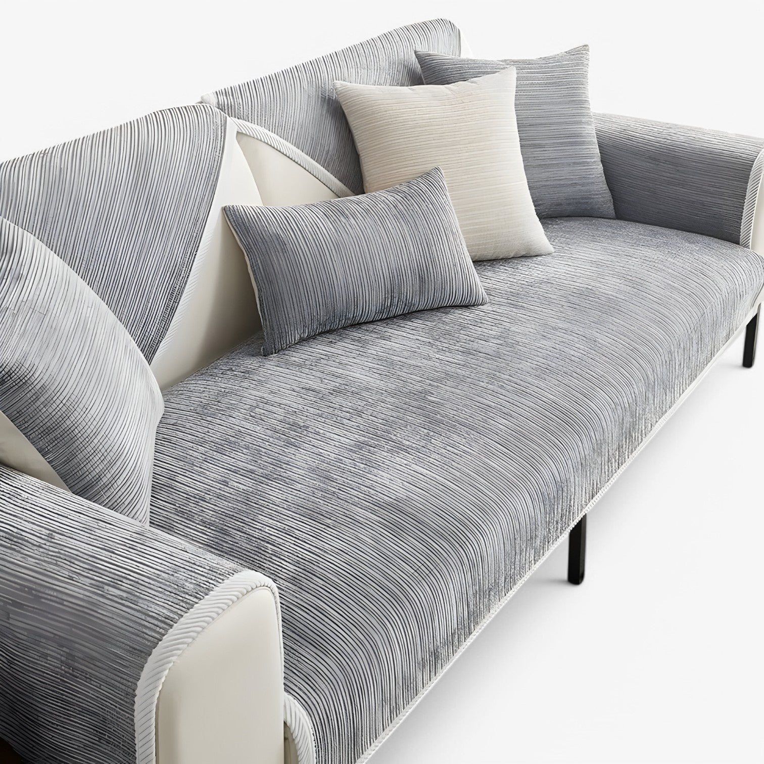 Cade | Stribet Chenille Sofabetræk - Beskytter & Udsmykker Din Sofa - - house & garden - {{ product_tags }