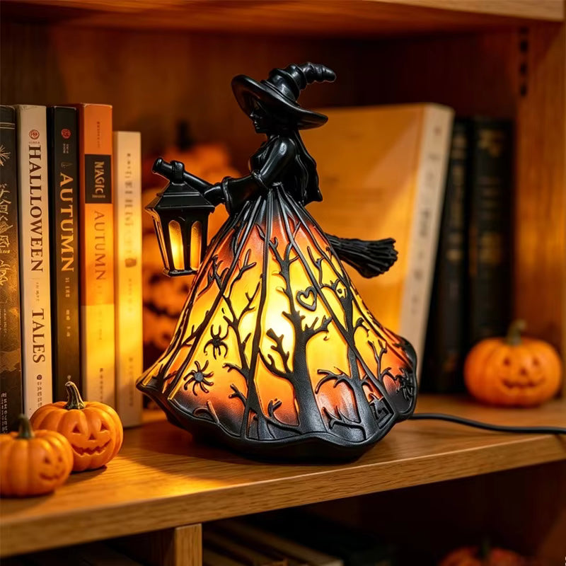 Gothic Vintage Witch Lantern - Flameless LED Design 30cm