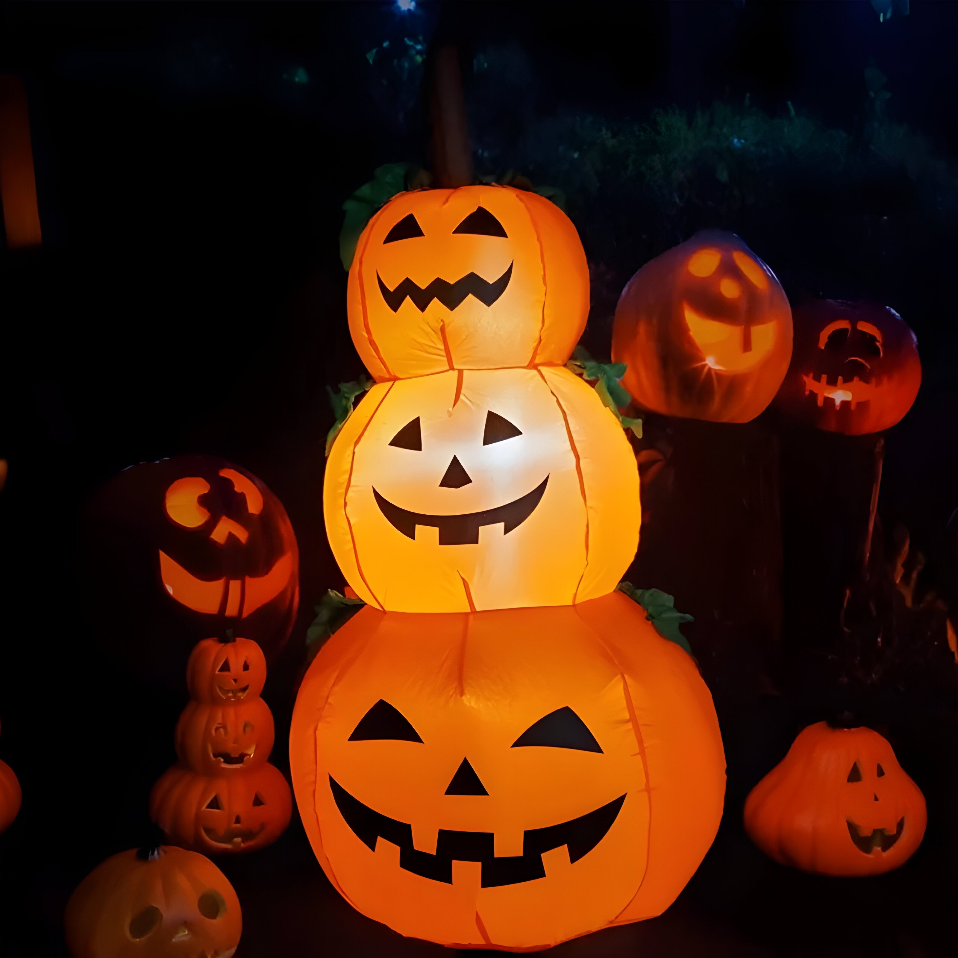 home & garden : Opblaasbare Pompoen met LED - Angstaanjagende Decoratie voor Buitenshuis Halloween - Rood in van Pantino