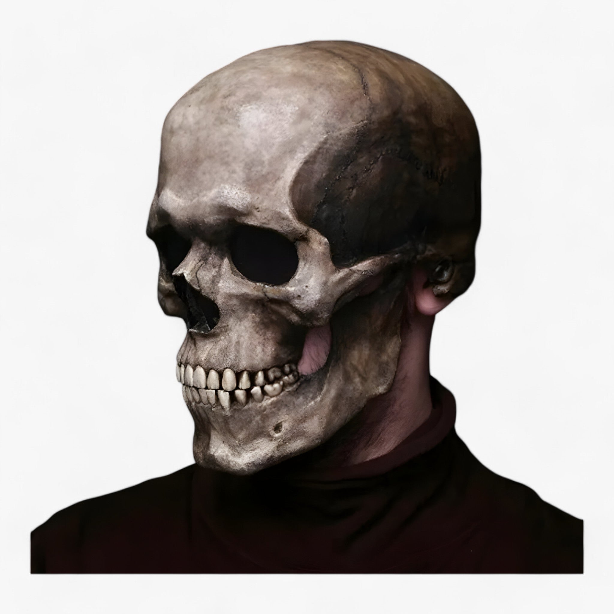 accessories : Damien | Volledig Schedelmasker - Beweegbare Kaak voor Een Angstaanjagend Effect met Halloween in Donkere kleur van Pantinoshop