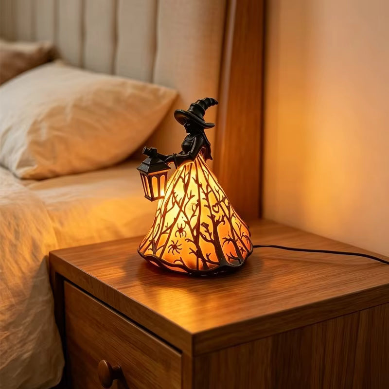 Gothic Vintage Witch Lantern - Flameless LED Design 30cm
