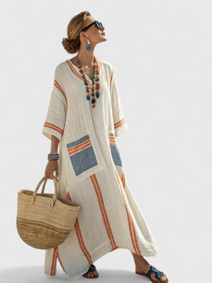 Women's V-Neck Maxi Dress – Elegant Occasion Wear
