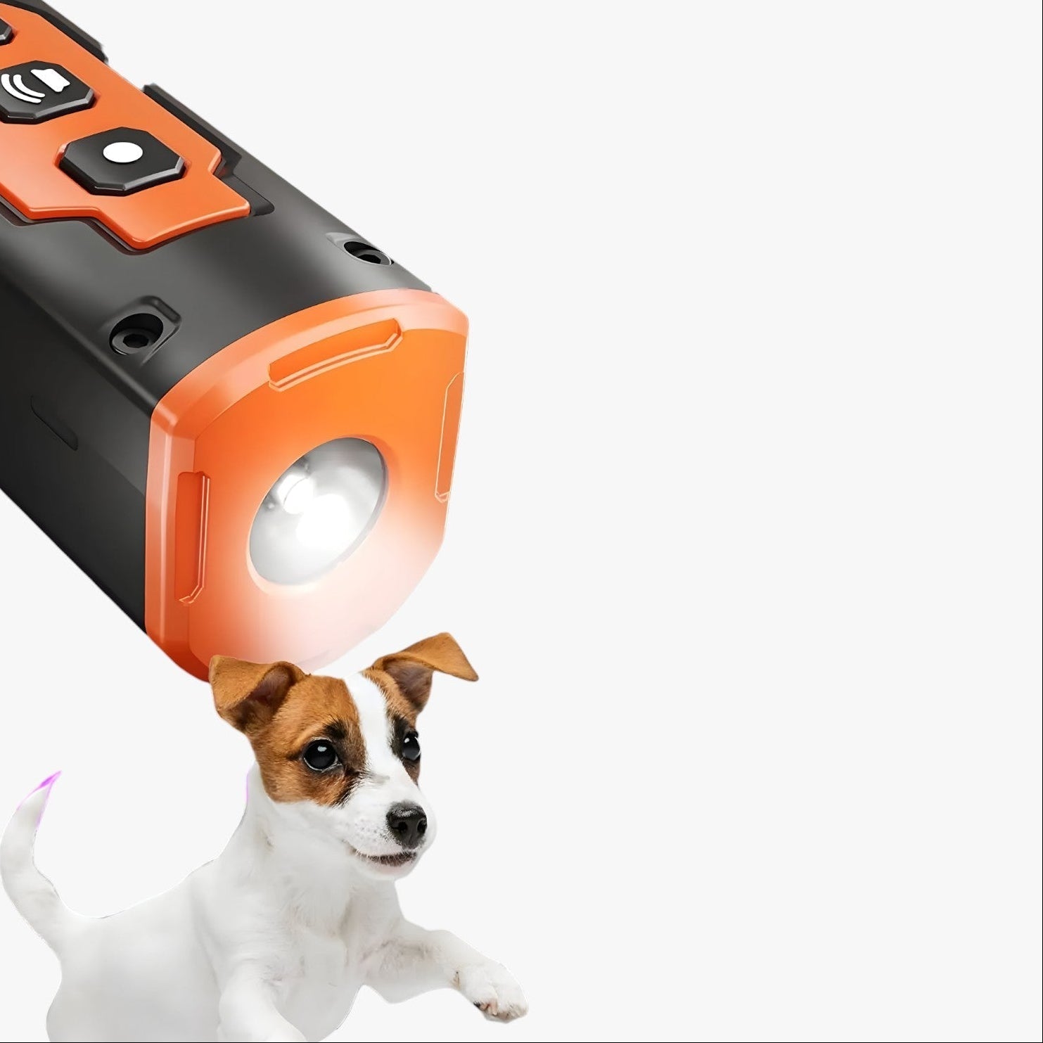 Amos | Ultrasound anti - barking device - genopladelig med LED - lommelygte - Sort - other - {{ product_tags }
