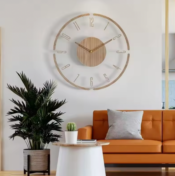 Silent Design Wall Clock - Acrylic & Wood