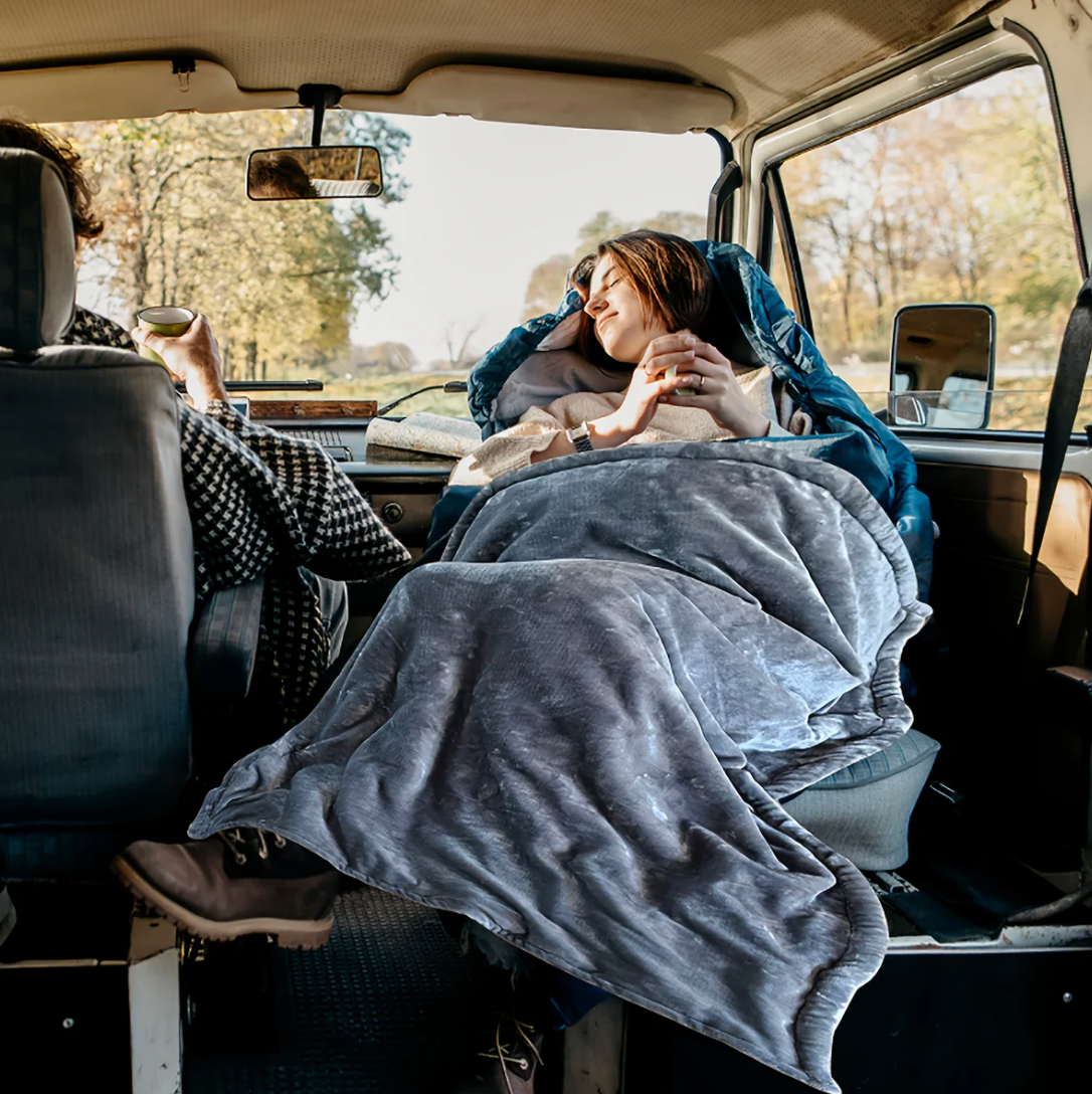 12V Electric Car Heating Blanket - Washable Travel Throw