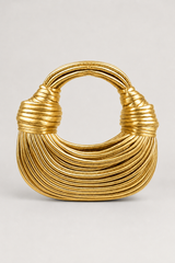 Sculptural Coiled Loop-Handle Crescent Bag