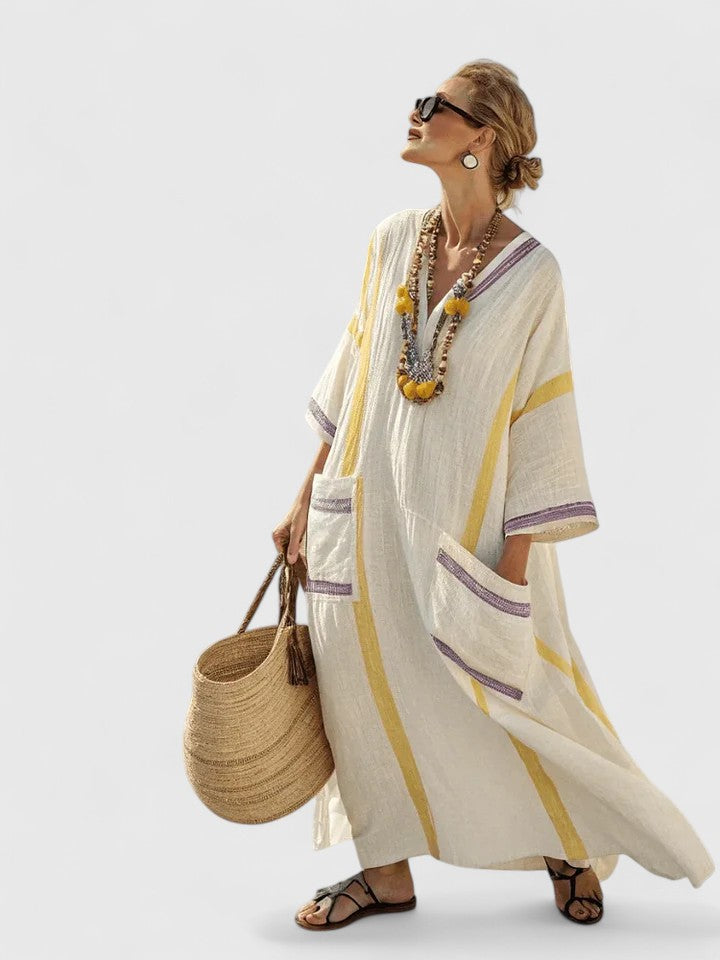 Women's V-Neck Maxi Dress – Elegant Occasion Wear