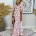 Sukienka maxi z krótkim rękawem dla kobiet w stylu boho – Boho