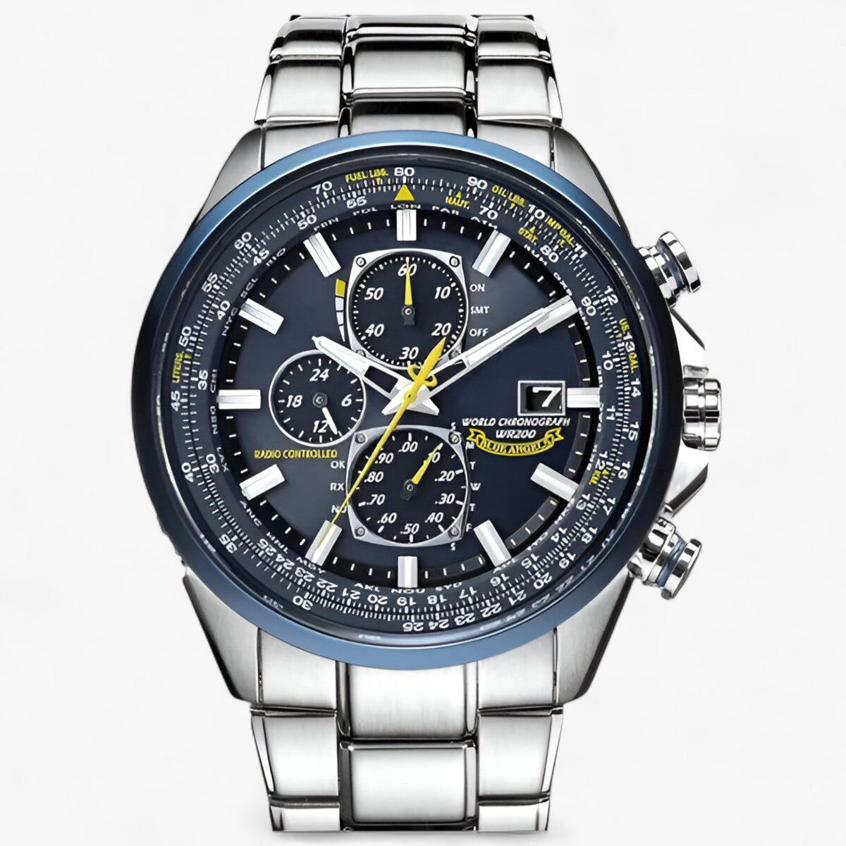 Men's Chronograph Watch MultiSteel 42mm – Steel Silver, Blue Dial