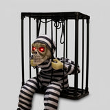 Skeleton Cage Decoration with Motion Sensor - Glowing Eyes and Sound