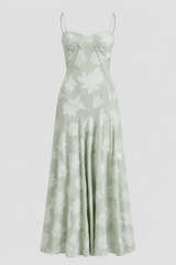 Sleeveless Seamed Bodice Floral Dress