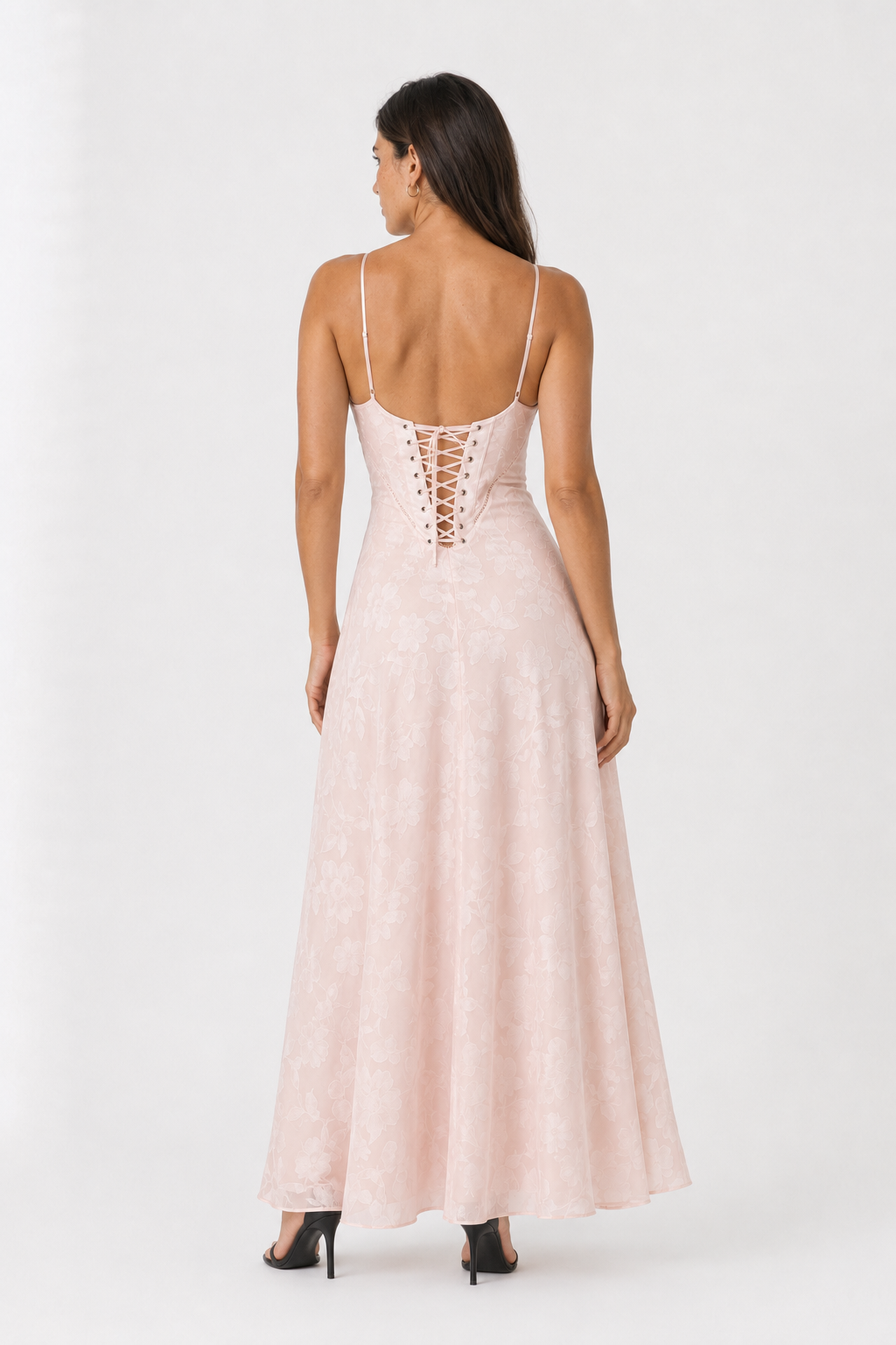 Sleeveless Sweetheart Dress with Structured Lace-Up Back