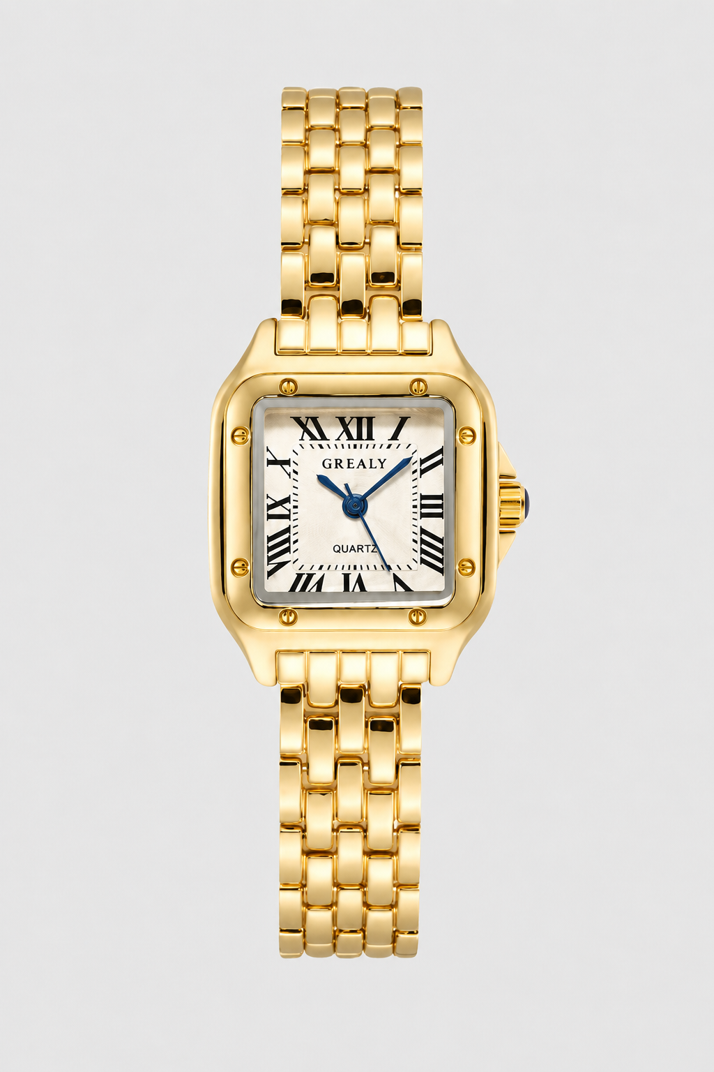 Square Women's Watch with Roman Numerals - Elegant Quartz Design